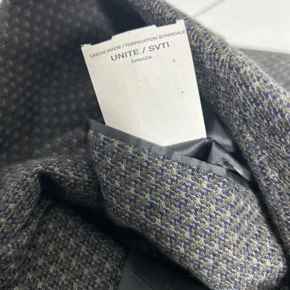 Paul Dione 100% Wool Swiftwood Multicolor Woven 3 Button Blazer Jacket Men’s 44L